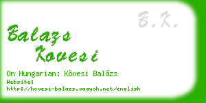 balazs kovesi business card